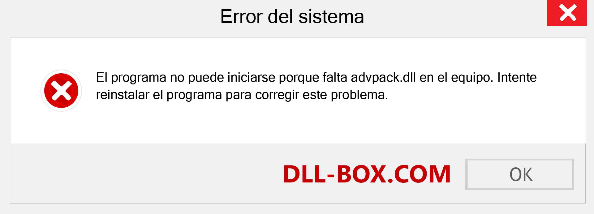 ¿Falta el archivo advpack.dll ?. Descargar para Windows 7, 8, 10 - Corregir advpack dll Missing Error en Windows, fotos, imágenes